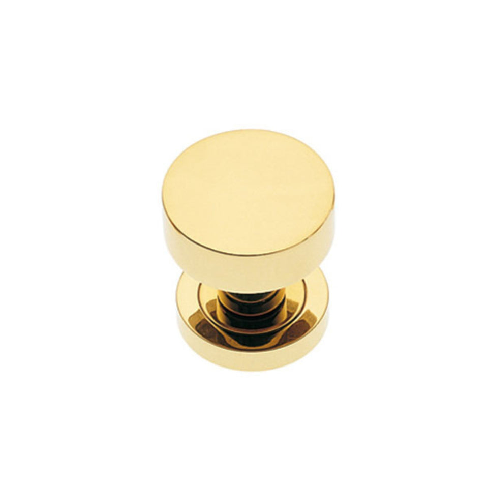 Manital K410 Knob Flat Top Passage Door Handle Set Polished Brass