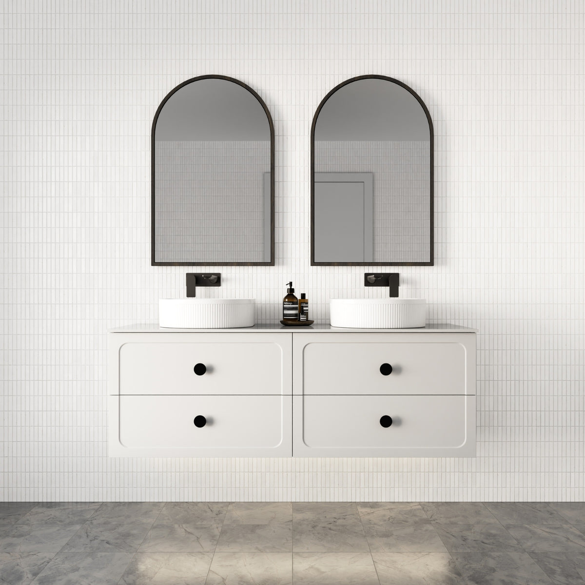 Lifestyle Marquis Camden Wall Hung Vanity with Caesarstone, Vasari or Dekton Top CAMDEN14-WH - The Blue Space