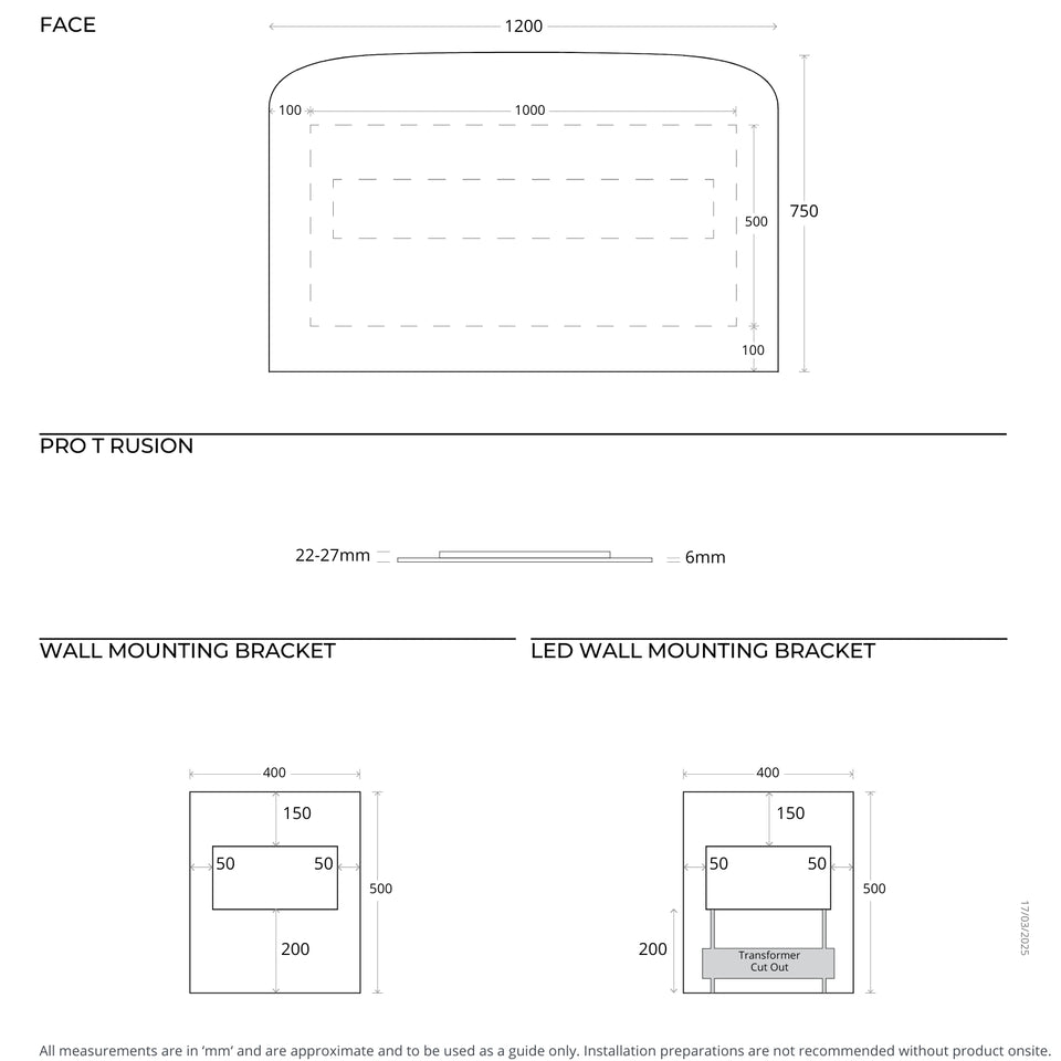 Marquis Pane Frameless Mirror 600mm - 1200mm