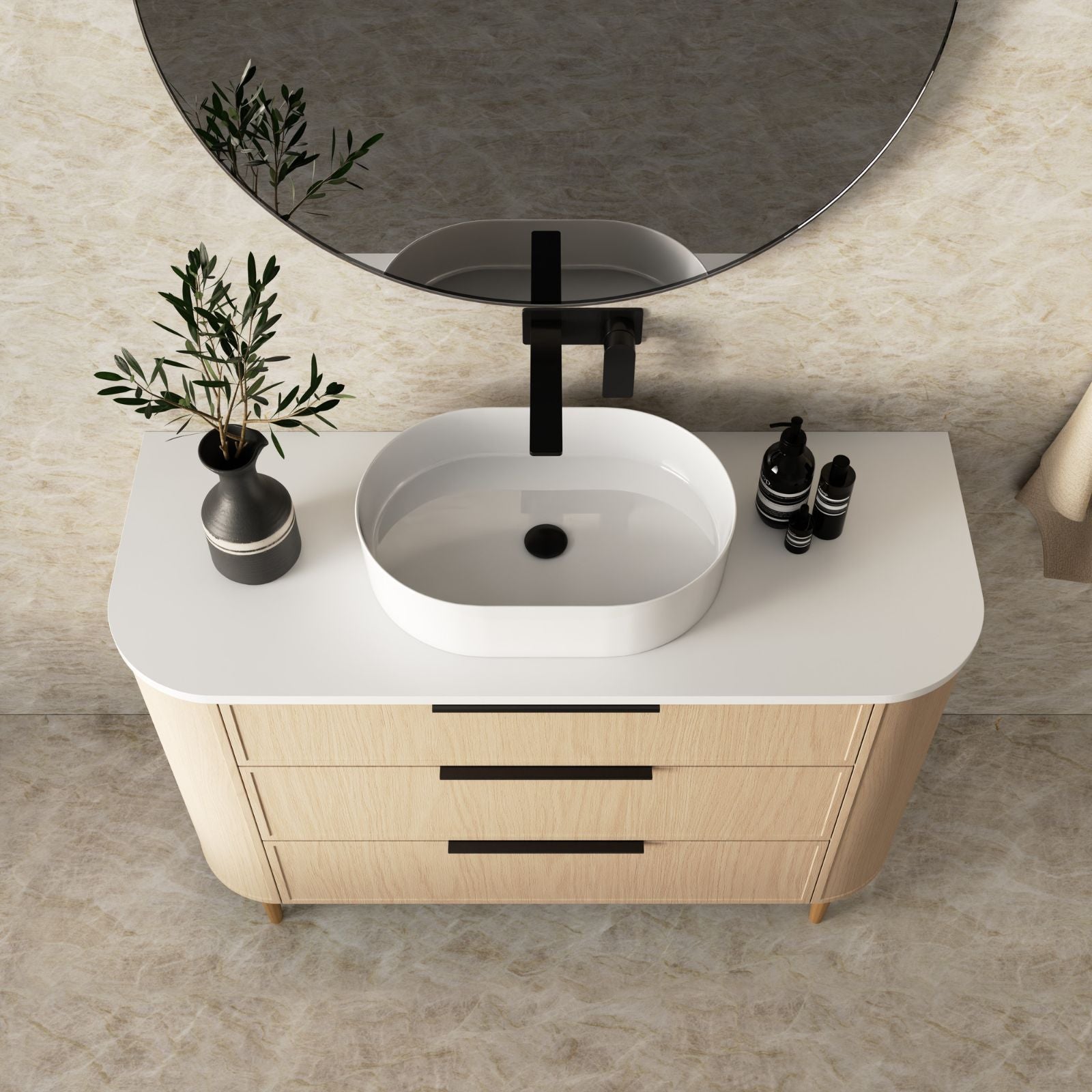 Marquis Reef Floor Standing Vanity on Legs with Symphony Top REEF2-LEGS-ST - The Blue Space