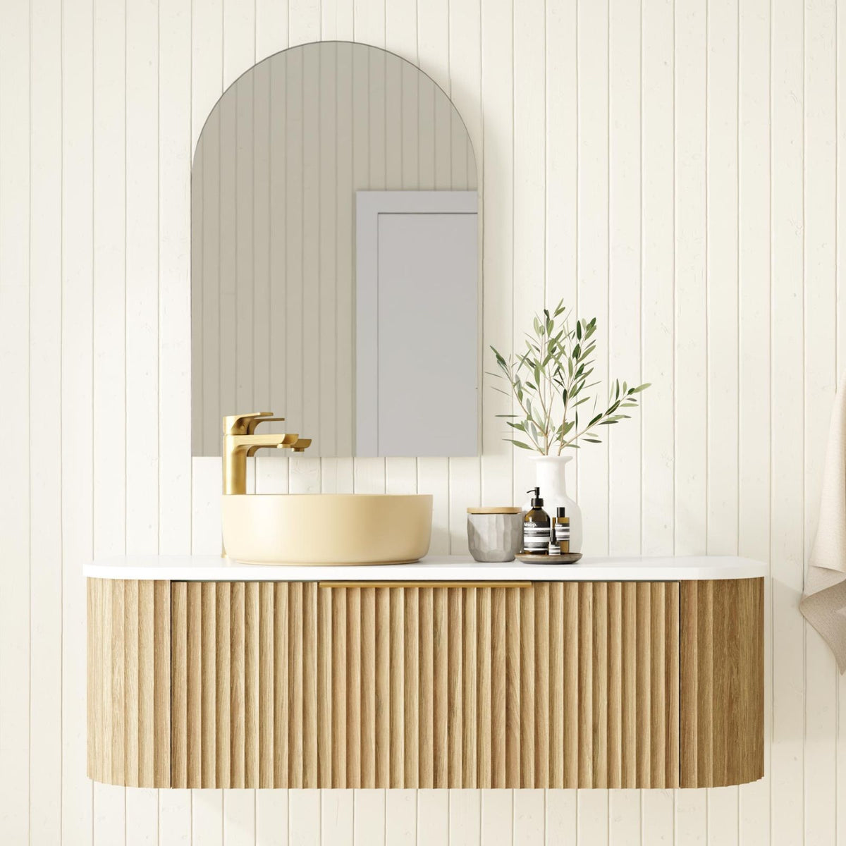 Marquis Shore 1 Drawer Wall Hung Vanity with Symphony Solid Surface Top and Basin SHORE4-1DRW-WH - The Blue Space