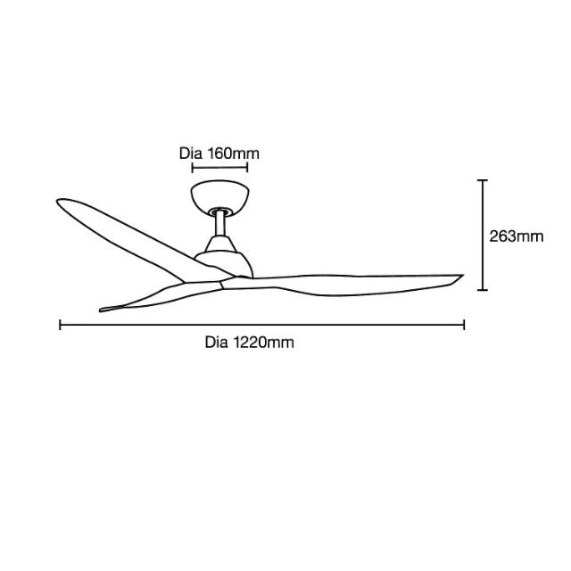 Martec Avoca DC 1220mm Ceiling Fan Matt White/Oak MADC123WOR - The Blue ...