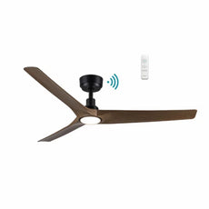 Martec Cordoba 1320mm DC Ceiling Fan with 15W LED Light Matte Black/Walnut MCDC1333MWN - The Blue Space