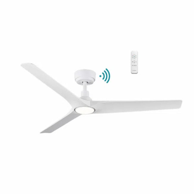 Martec Cordoba 1320mm DC Ceiling Fan with 15W LED Light Matte White MCDC1333W - The Blue Space