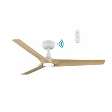 Martec Cordoba 1320mm DC Ceiling Fan with 15W LED Light Matte White/Oak MCDC1333WO - The Blue Space