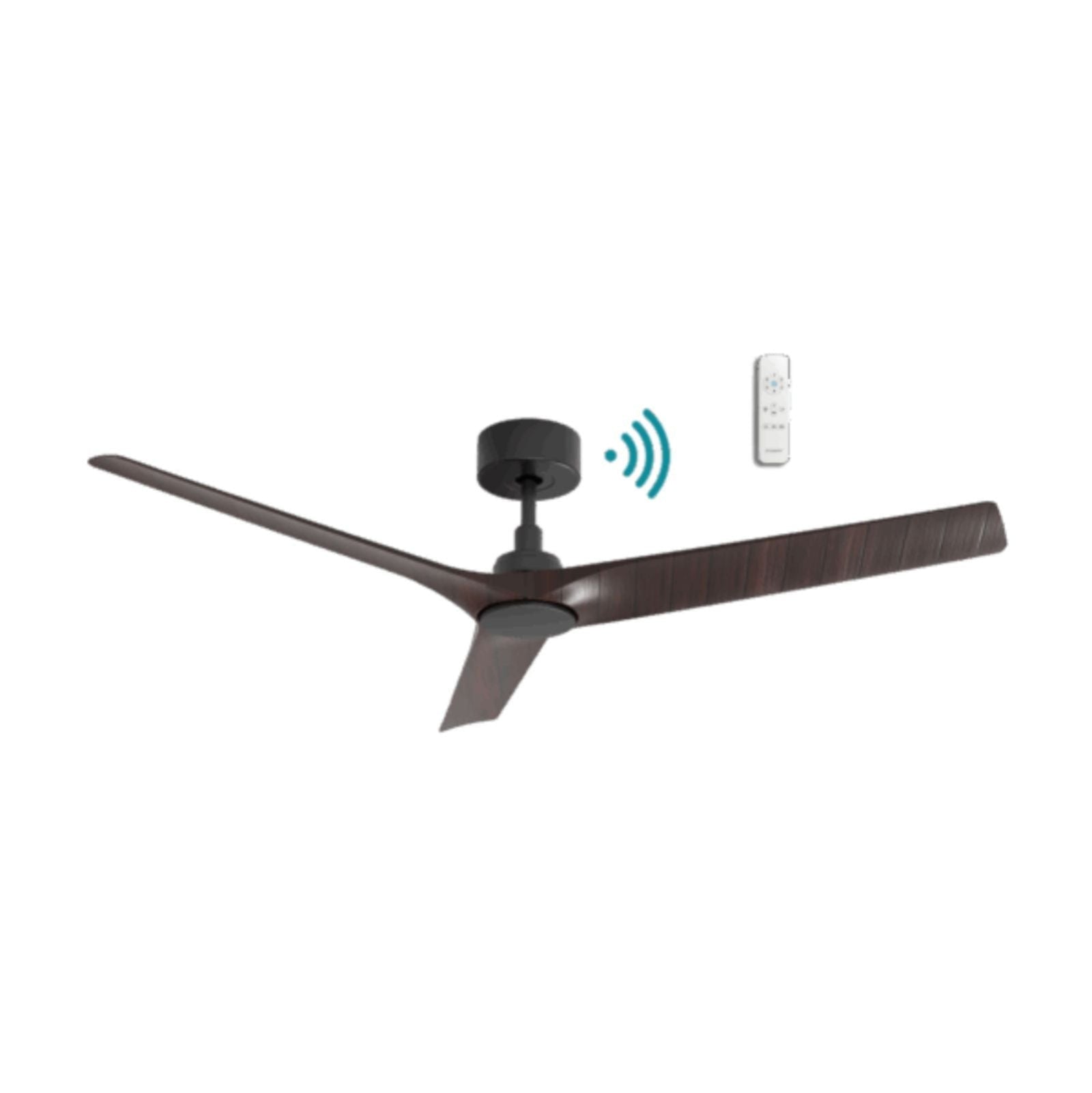 Martec Cordoba 1320mm DC Ceiling Fan with WIFI Matte Black/Walnut MCDC133MWN - The Blue Space