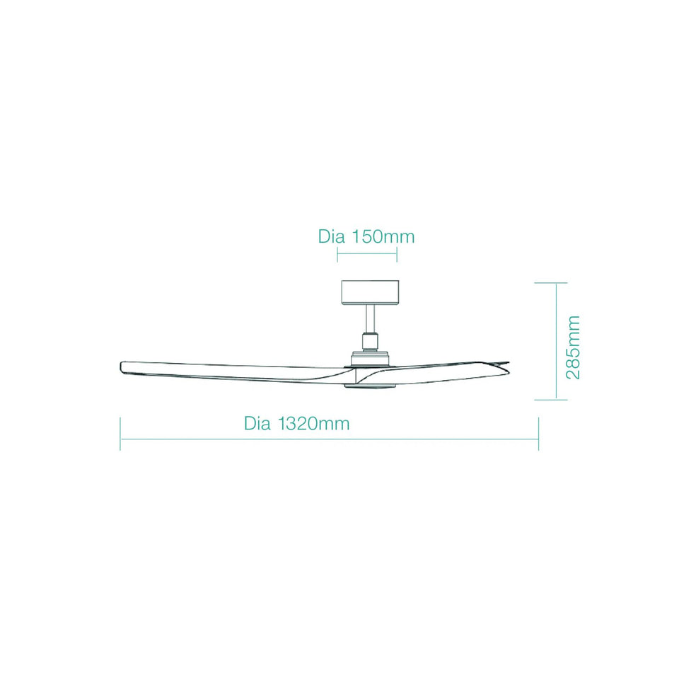 Martec Cordoba 1320mm DC Ceiling Fan Matte Black/Walnut