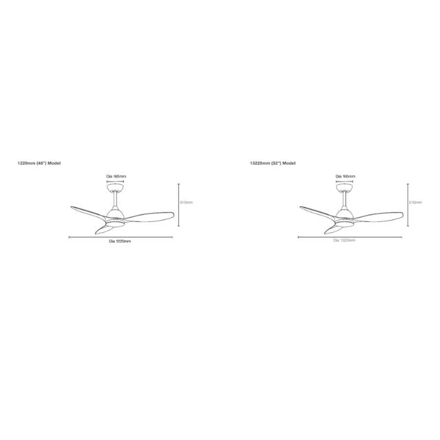 Martec Elite DC 1220mm Ceiling Fan Matt Black/Walnut