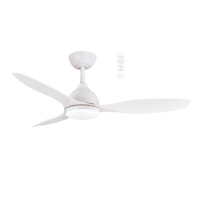 Martec Elite DC 1220mm Ceiling Fan with LED Light Matt White MEDC1233W ...