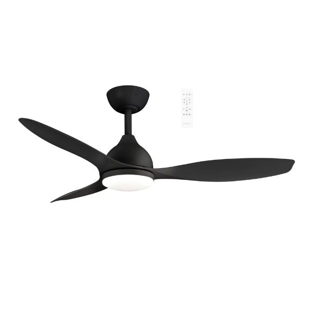 Martec Elite DC 1320mm Ceiling Fan with LED Light Matt Black MEDC1333M - The Blue Space