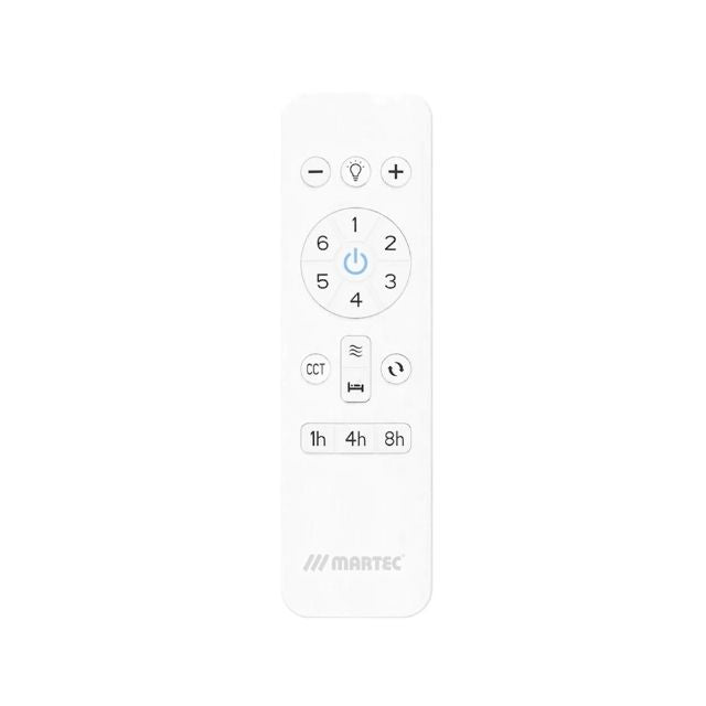 Martec Fresno DC 1320mm Hugger Ceiling Fan with LED Light Matt White