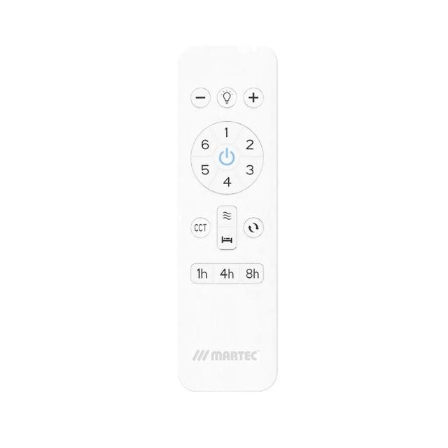 Martec Hampton DC 1320mm Ceiling Fan with LED Light Matt White