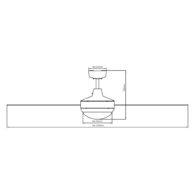 Martec Lifestyle 1320mm 4 Blade Ceiling Fan with 24w LED Light White