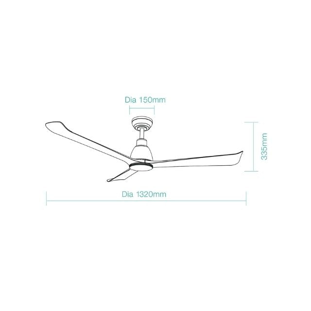 Martec Polo DC 1320mm Ceiling Fan with LED Light Matt White/Walnut