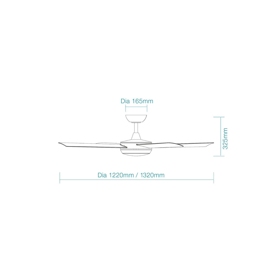 Martec Quantum 1320mm DC Ceiling Fan Matte White