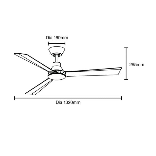 Martec Riviera DC 1320mm Ceiling Fan Matt Black