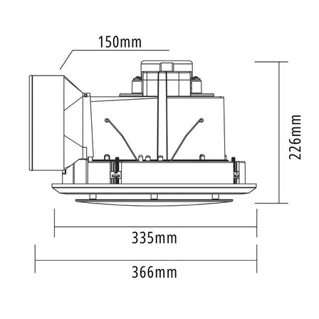 Martec Saturn Round 335mm Exhaust Fan White with LED Light MXFSLR25W ...