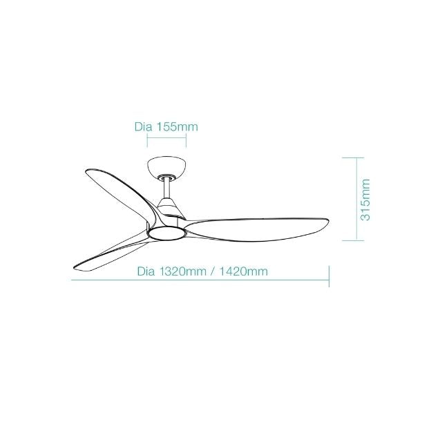 Martec Seaforth DC 1320mm Ceiling Fan Matt Black