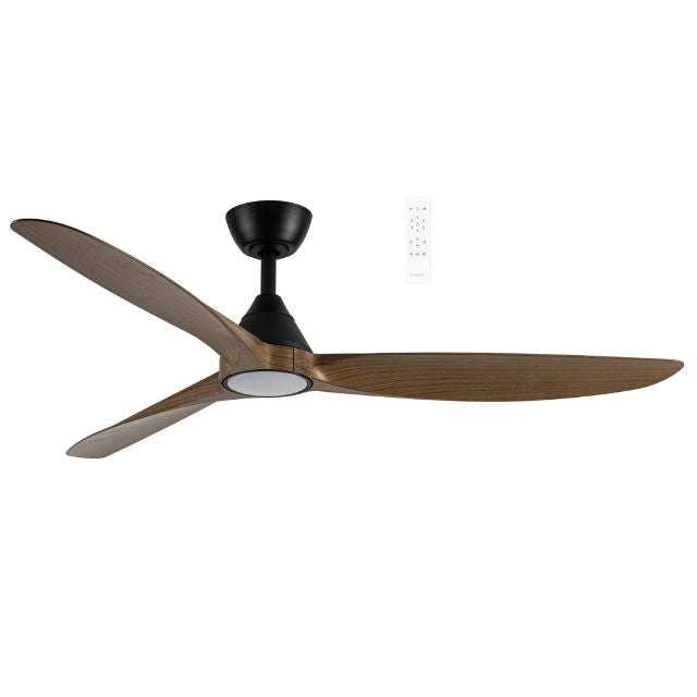 Martec Seaforth DC 1320mm Ceiling Fan with LED Light Matt Black/Teak
