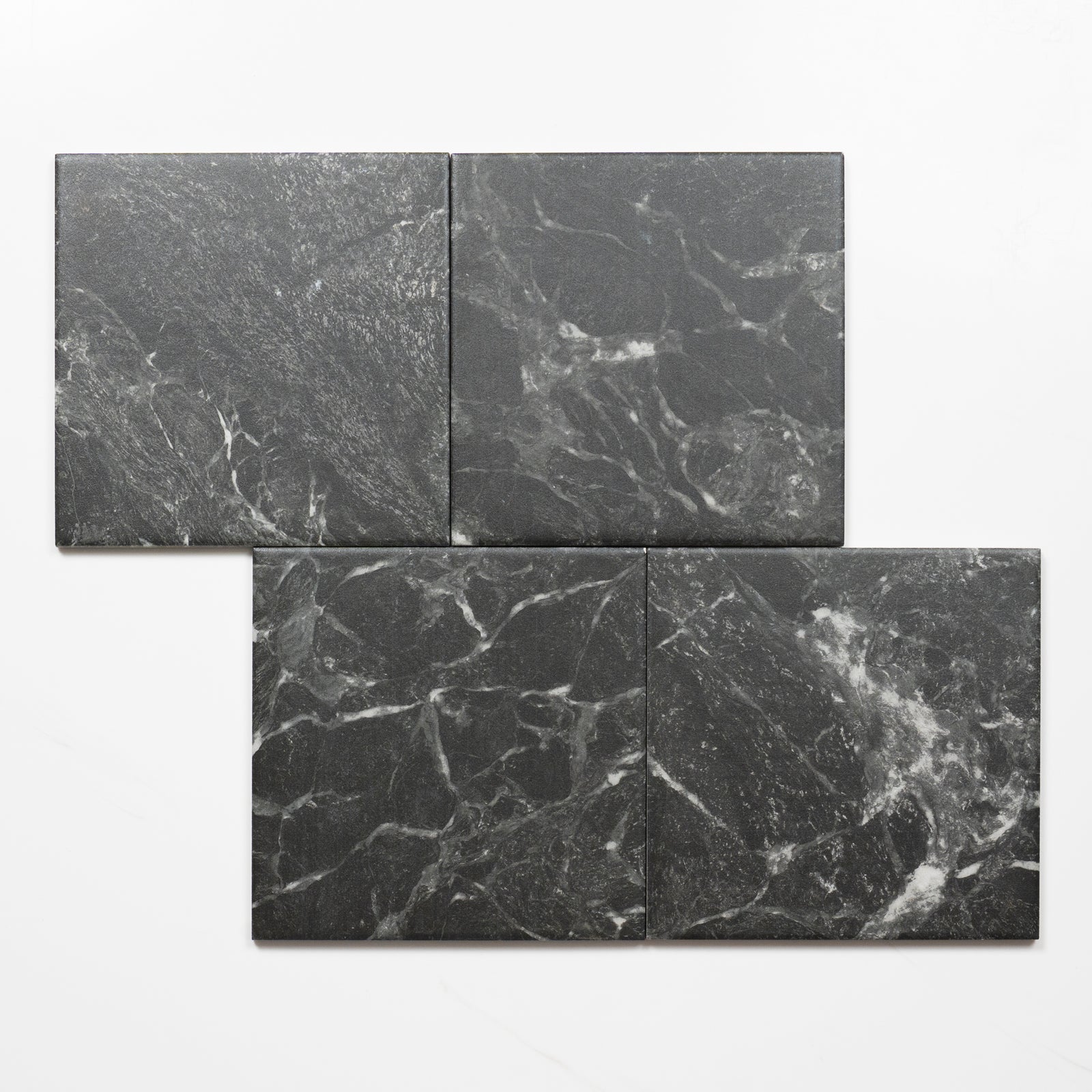 Alternative Pattern Matrix Black Marble Look Matte Porcelain Tile P3 200mm x 200mm 2AMIBKM - The Blue Space