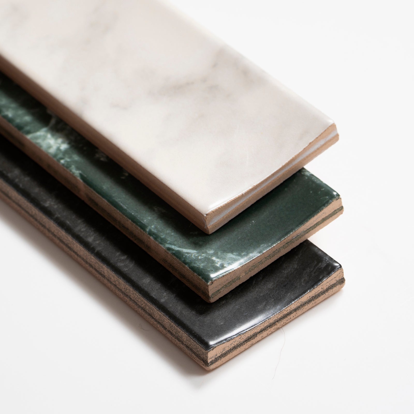 Variations Matrix Green Marble Look Satin Porcelain Concave Subway Tile 50mm x 300mm AMIGNS13 - The Blue Space