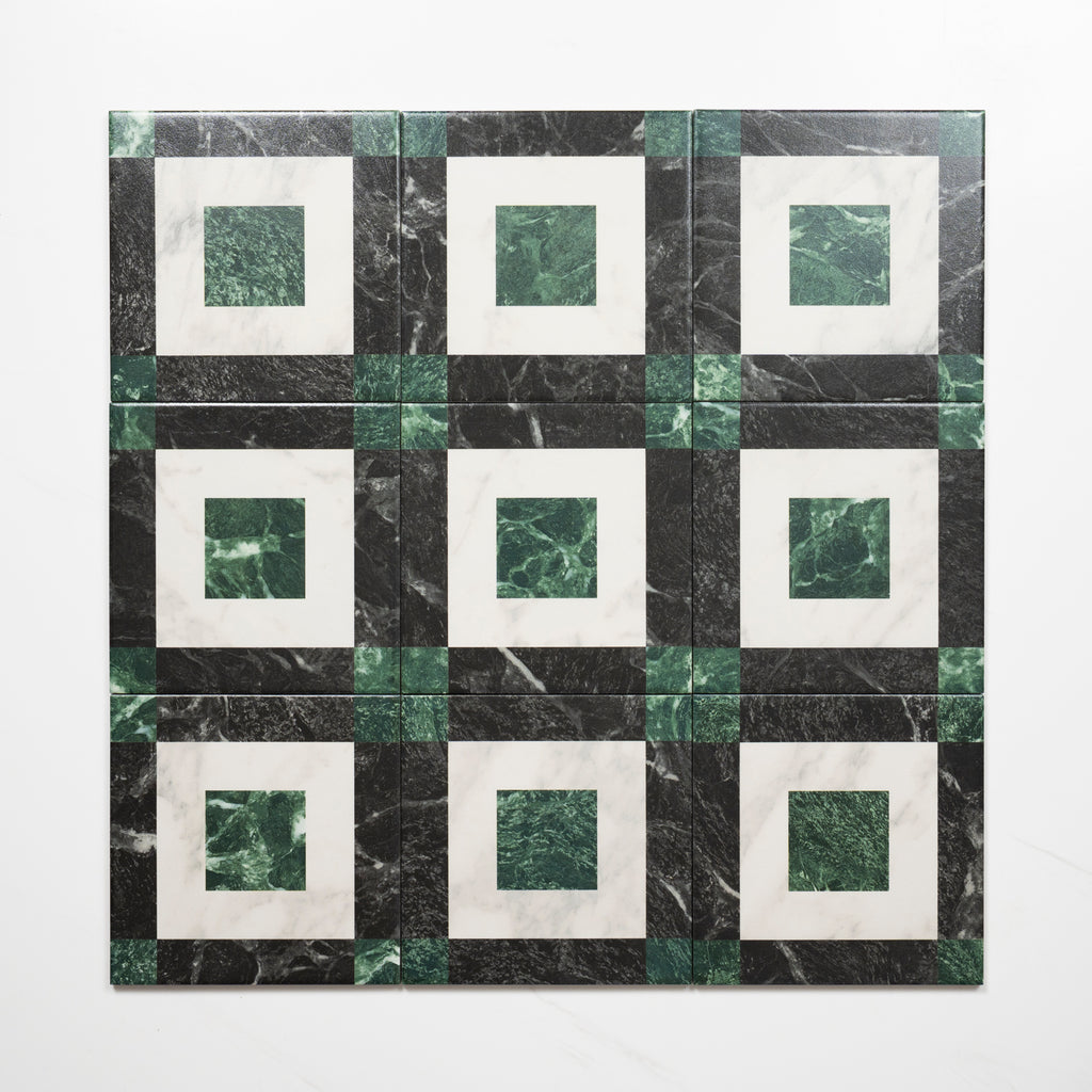 Matrix Tessellated Marble Look Matte Porcelain Tile P3 200mm x 200mm ...