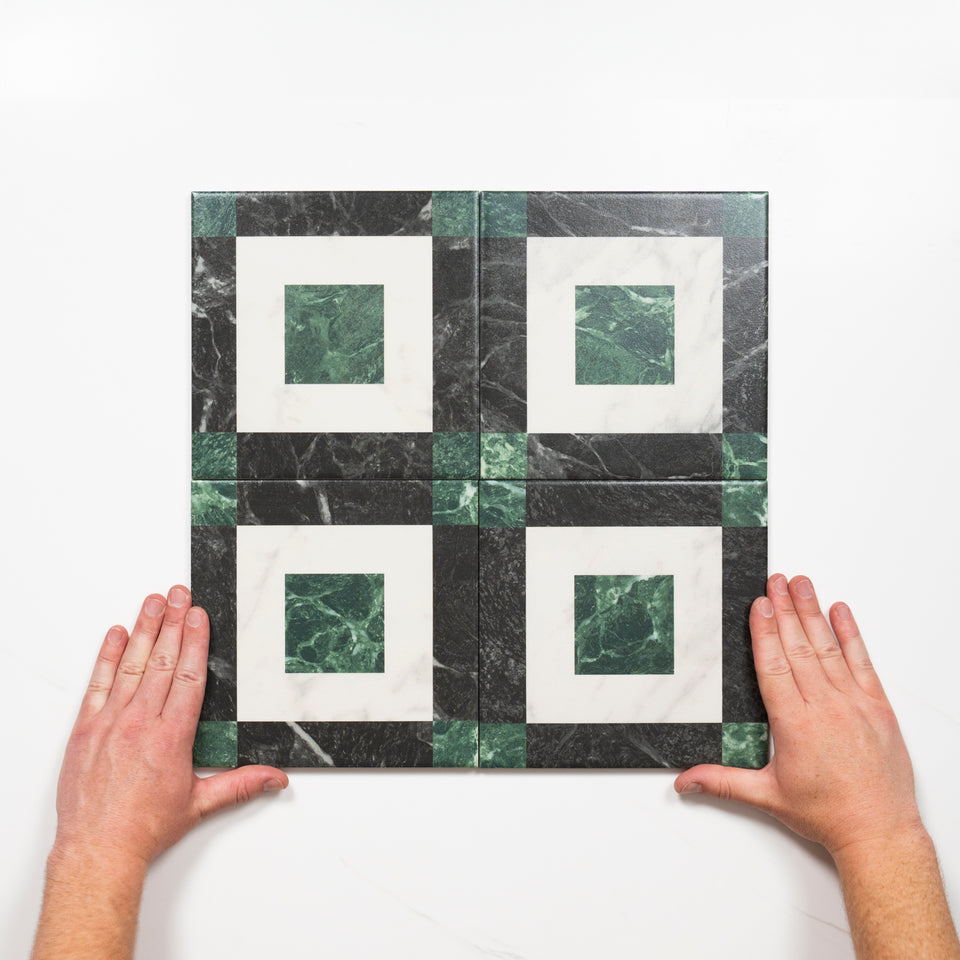 Matrix Tessellated Marble Look Matte Porcelain Tile P3 200mm x 200mm