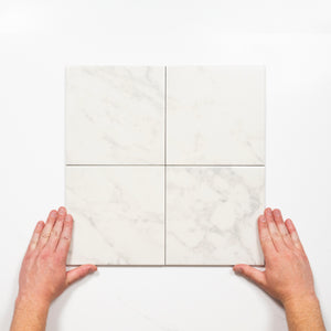 Matrix White Marble Look Matte Porcelain Tile P3 200mm x 200mm