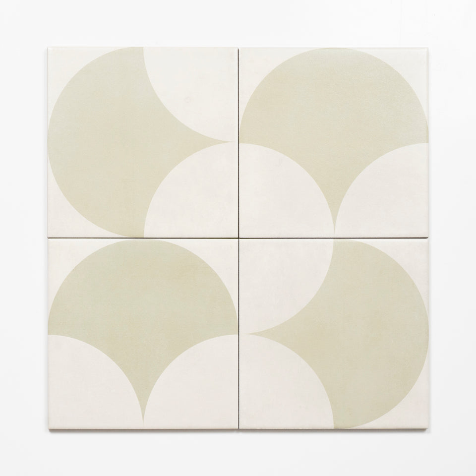 Meander Green Fish Scale Porcelain Tile P3 200 x 200mm
