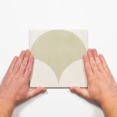 Single with Hand Meander Green Fish Scale Porcelain Tile P3 200 x 200mm 2TIFSAD - The Blue Space