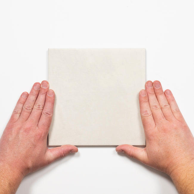 Single with Hand Meander White Porcelain Tile P3 200 x 200mm 2TIFWHM - The Blue Space