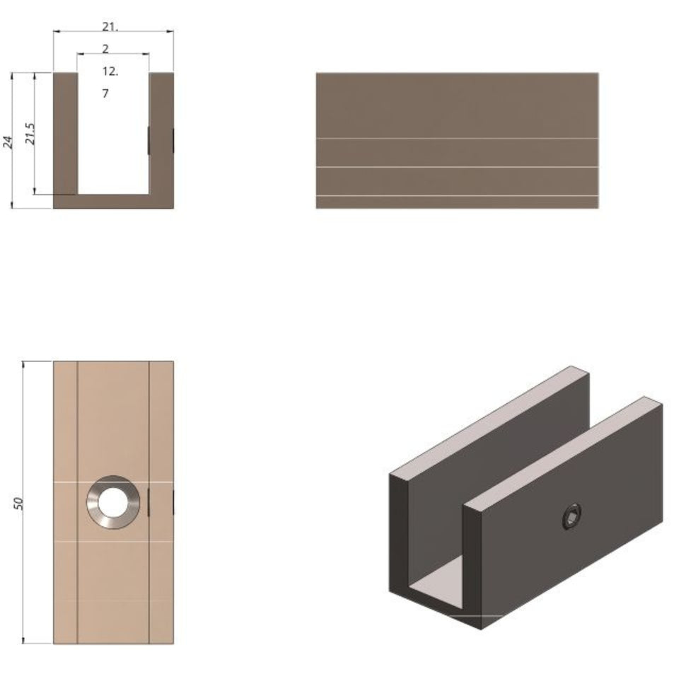 Meir Glass Fixing u Bracket