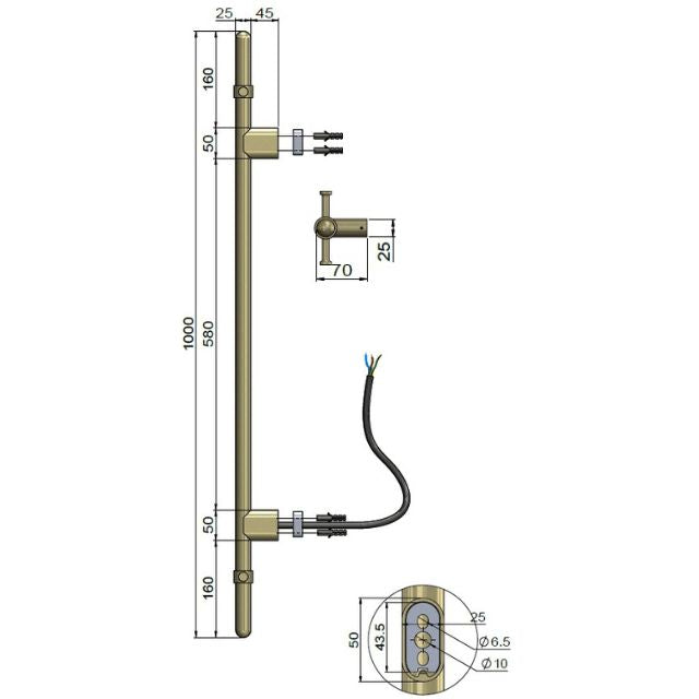Meir Heated Towel Rail Lustre Bronze