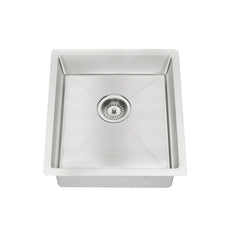 Meir Kitchen Sink Single Bowl 450mm x 450mm - Brushed Nickel MKSP-S450450-PVDBN - The Blue Space