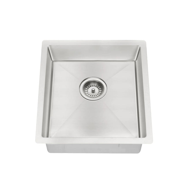 Meir Kitchen Sink Single Bowl 450mm x 450mm - Brushed Nickel MKSP-S450450-PVDBN - The Blue Space