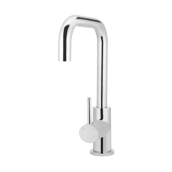 Meir Round Squareline Kitchen Sink Mixer Chrome - The Blue Space