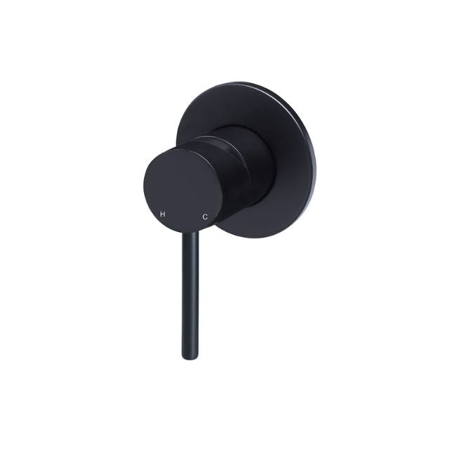 Angle Meir Round Wall Mixer Matte Black Trim Kit MW03-FIN - The Blue Space
