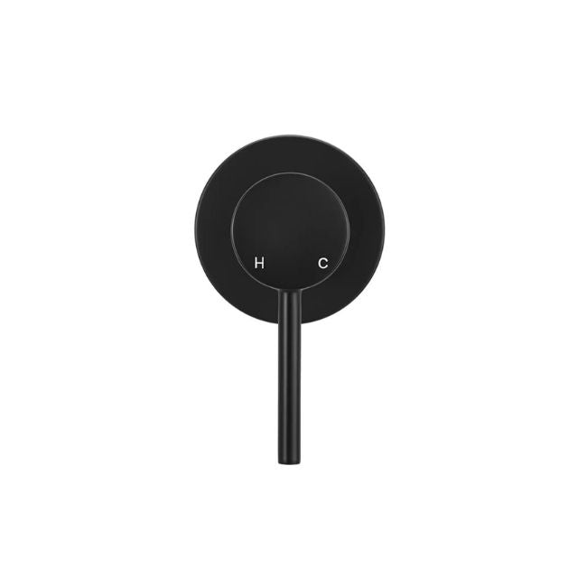 Front Meir Round Wall Mixer Matte Black Trim Kit MW03-FIN - The Blue Space