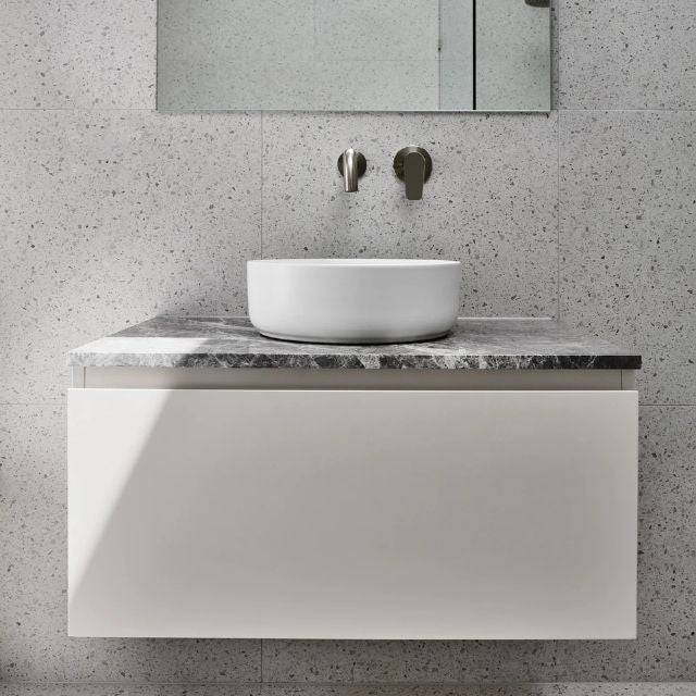 Lifestyle 1 Meir Round Wall Mixer Paddle Handle Brushed Nickel Trim Kit MW03PD-FIN-PVDBN - The Blue Space