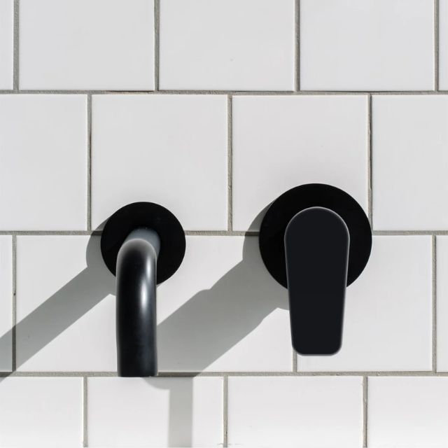 Lifestyle 1 Meir Round Wall Mixer Paddle Handle Matte Black Trim Kit MW03PD-FIN - The Blue Space