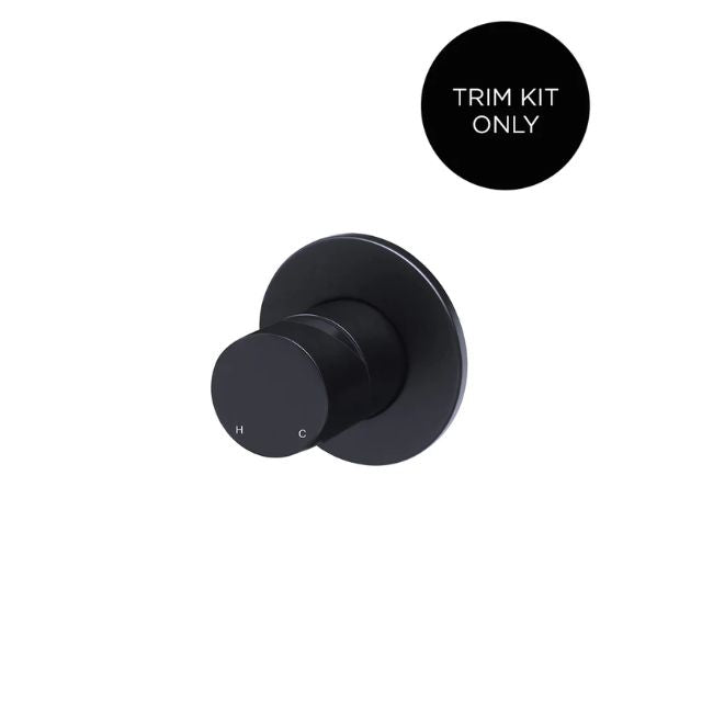Meir Round Wall Mixer Pinless Handle Matte Black Trim Kit MW03PN-FIN - The Blue Space