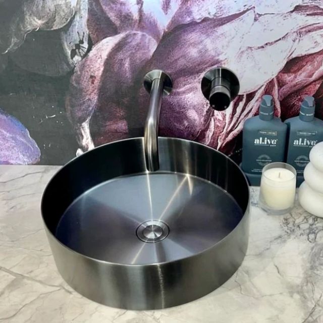 Lifestyle 1 Meir Round Wall Mixer Pinless Handle Shadow Trim Kit MW03PN-FIN-PVDGM - The Blue Space