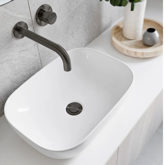 Lifestyle 2 Meir Round Wall Mixer Pinless Handle Shadow Trim Kit MW03PN-FIN-PVDGM - The Blue Space