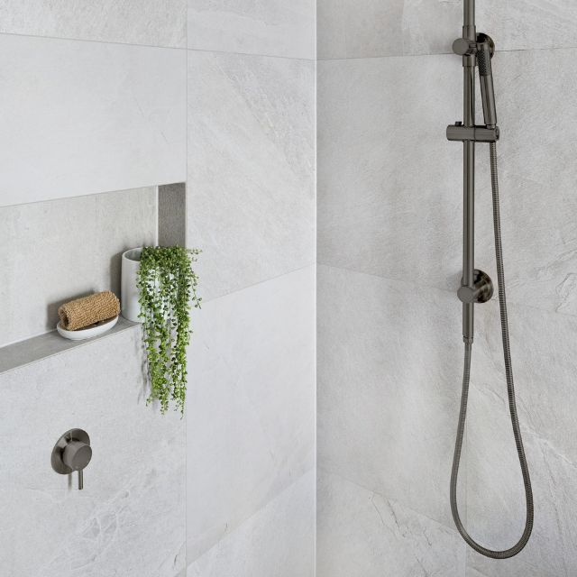 Lifestyle 1 Meir Round Wall Mixer Short Pin Lever Shadow Trim Kit MW03S-FIN-PVDGM - The Blue Space