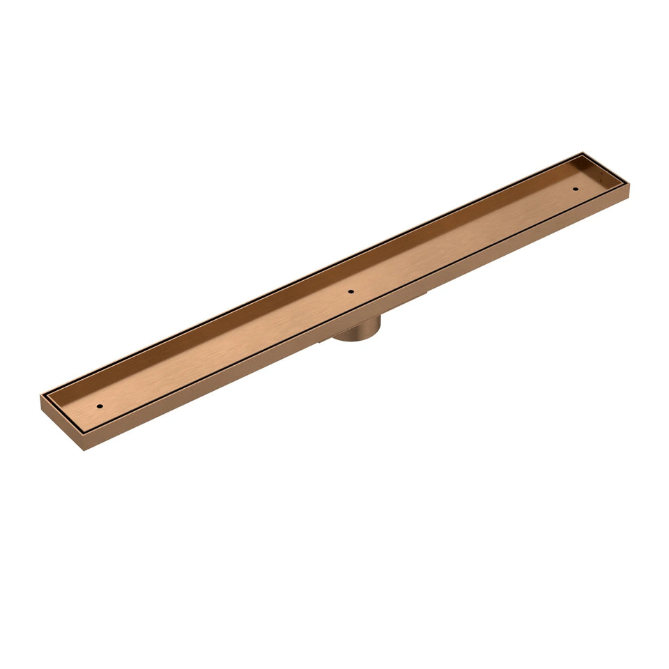 Meir Shower Channel Waste 900mm with Tile Insert - Lustre Bronze