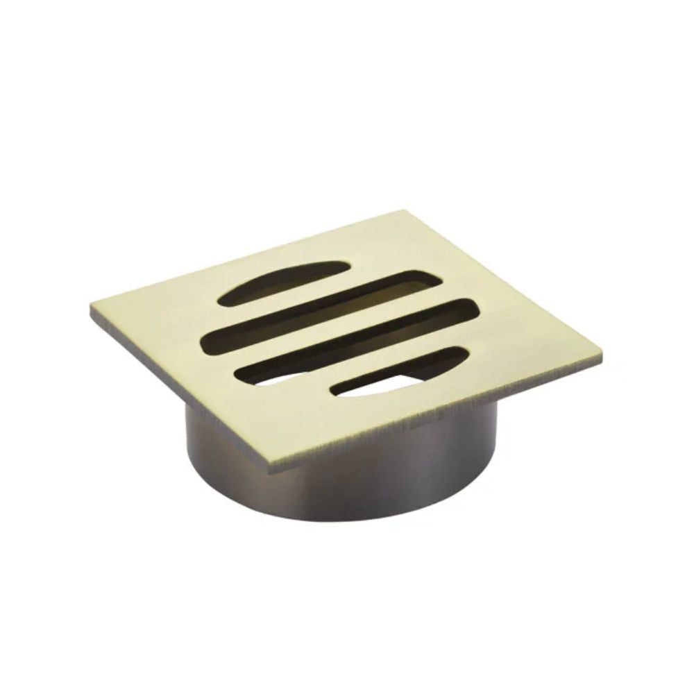 Angle Meir Square Floor Grate Shower Drain 50mm Outlet Tiger Bronze MP06-50-PVDBB - The Blue Space
