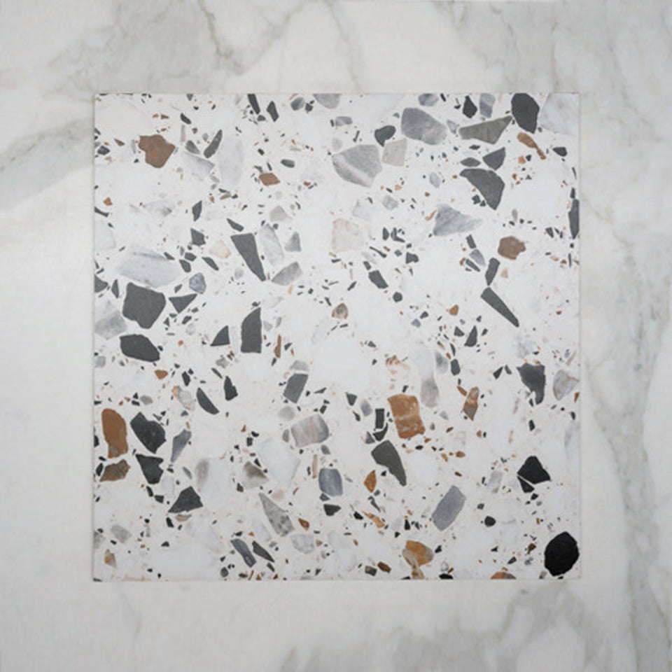 Mixed Clio Terrazzo Tile Tech Grip 600 x 600mm Porcelain