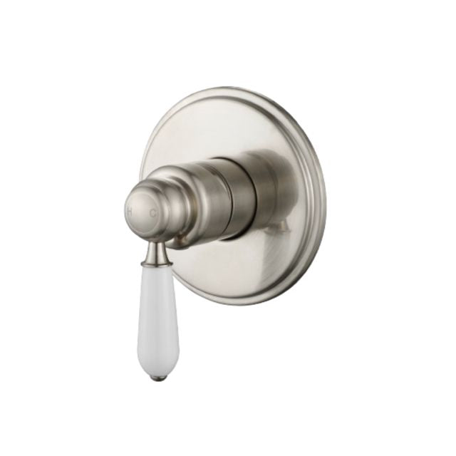 Modern National Bordeaux Shower Mixer Brushed Nickel - Full Kit