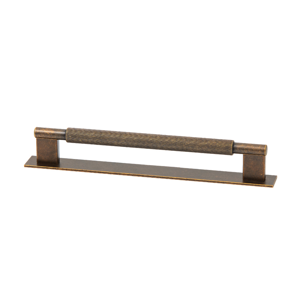 Momo Arpa D Handle And Backplate 192mm In Antique Brass
