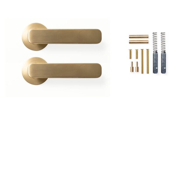 Momo Aspen Lever Handle Set Brushed Satin Brass ASPLH.BSB - The Blue Space